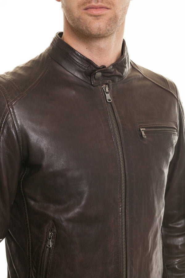 Daytona Leather Jacket for Men Reddish Brown - Image n°4