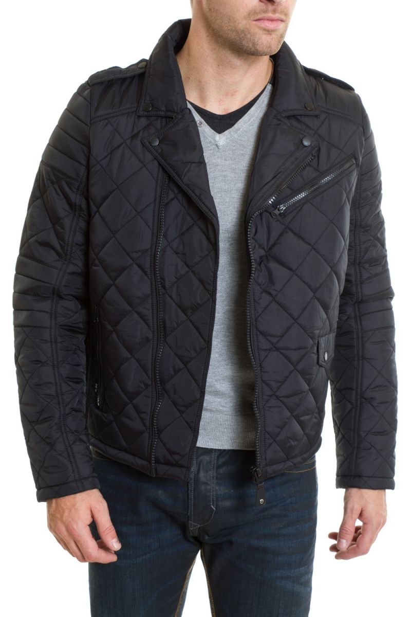 Checked nylon Biker Jacket for Men Redskins Black - Image n°2