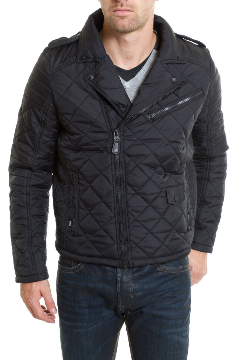 Checked nylon Biker Jacket for Men Redskins Black - Image n°1