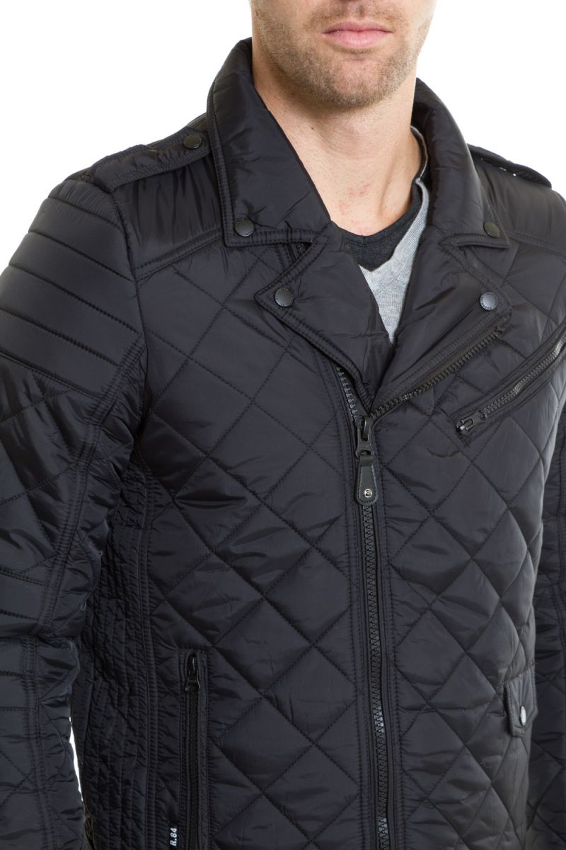 Checked nylon Biker Jacket for Men Redskins Black - Image n°3