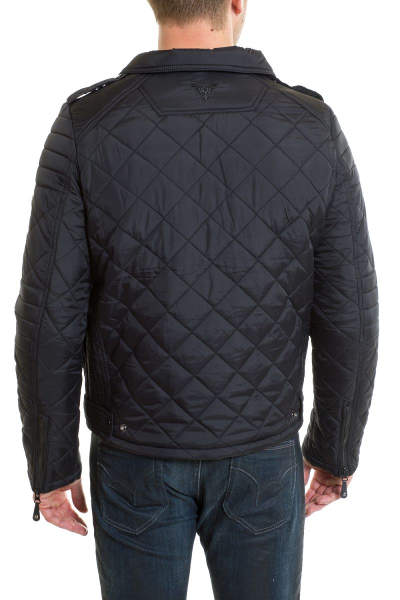 Checked nylon Biker Jacket for Men Redskins Black - Image n°5