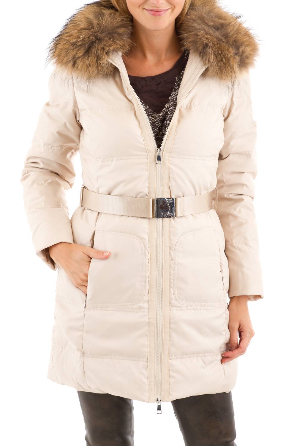 Champagne polyester down jacket for Women Redskins - Image n°1