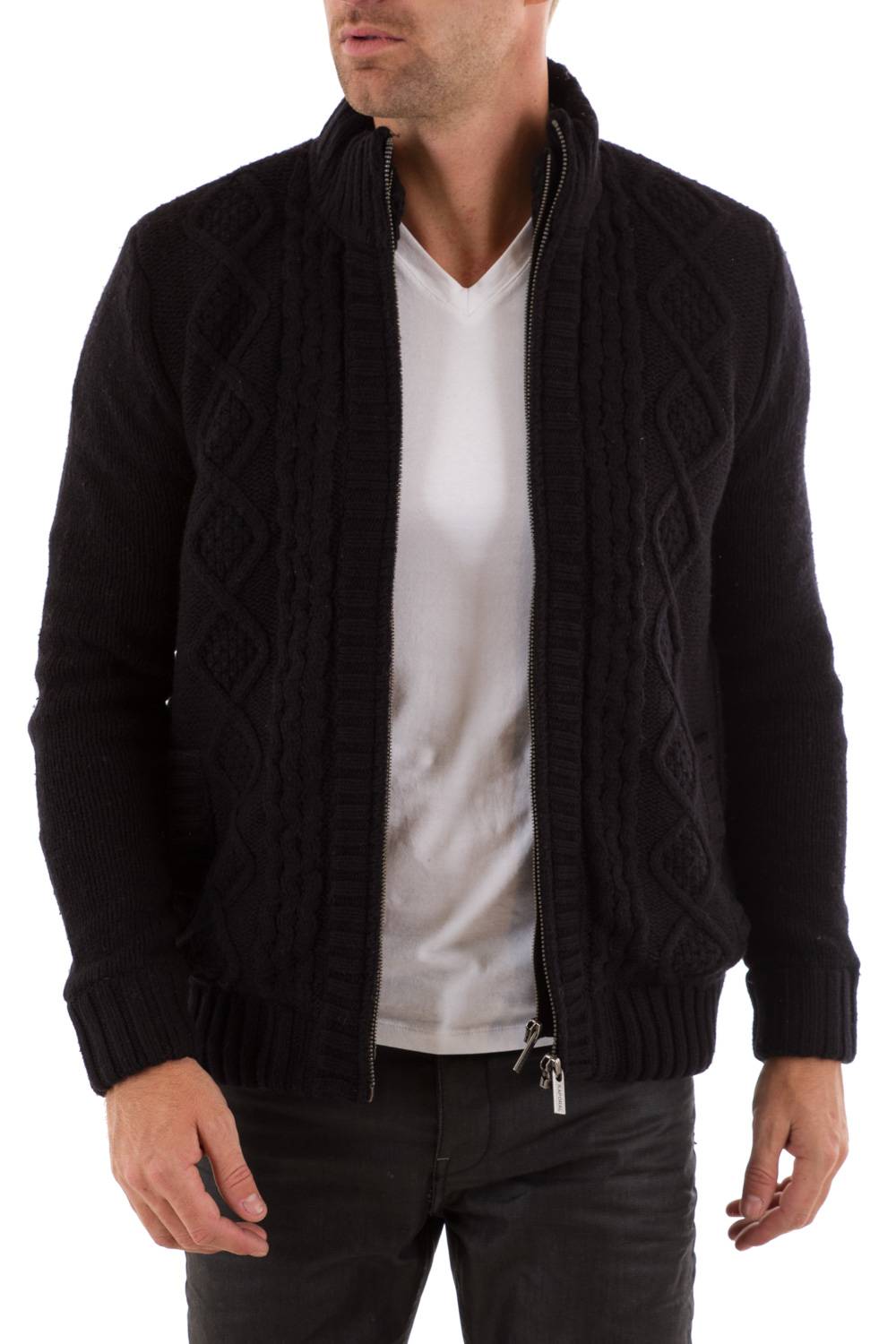 Kaporal Men's Black Cotton Cardigan - Image n°2