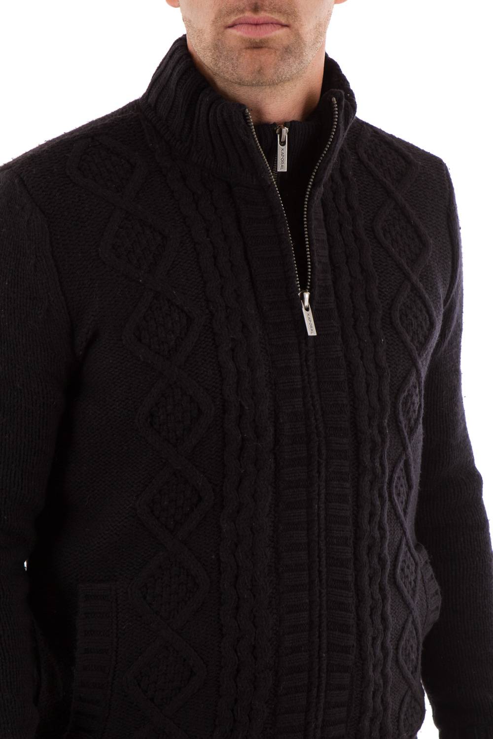 Kaporal Men's Black Cotton Cardigan - Image n°3