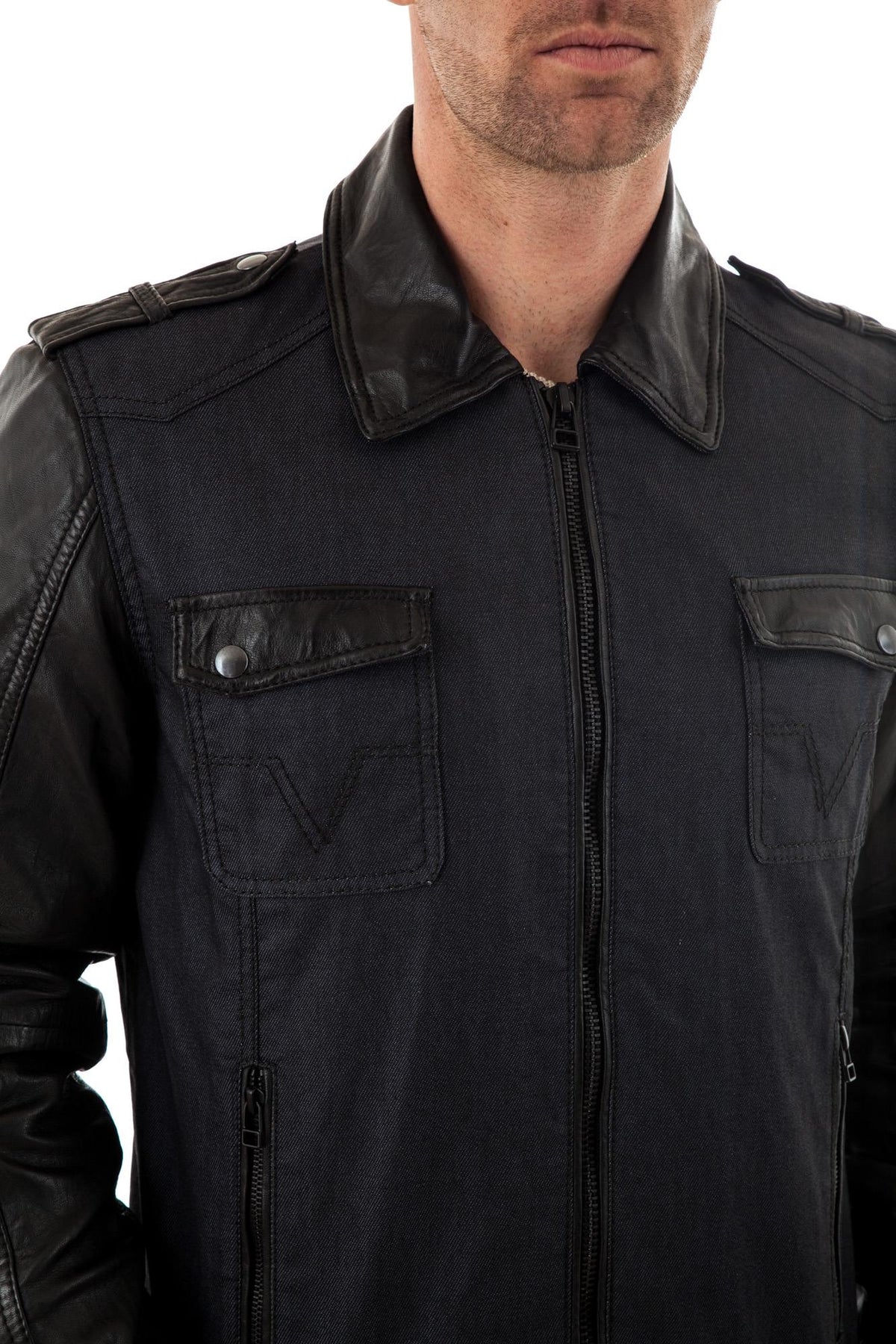 Men's Blue and Black Trapper Jacket for Men - Image n°5