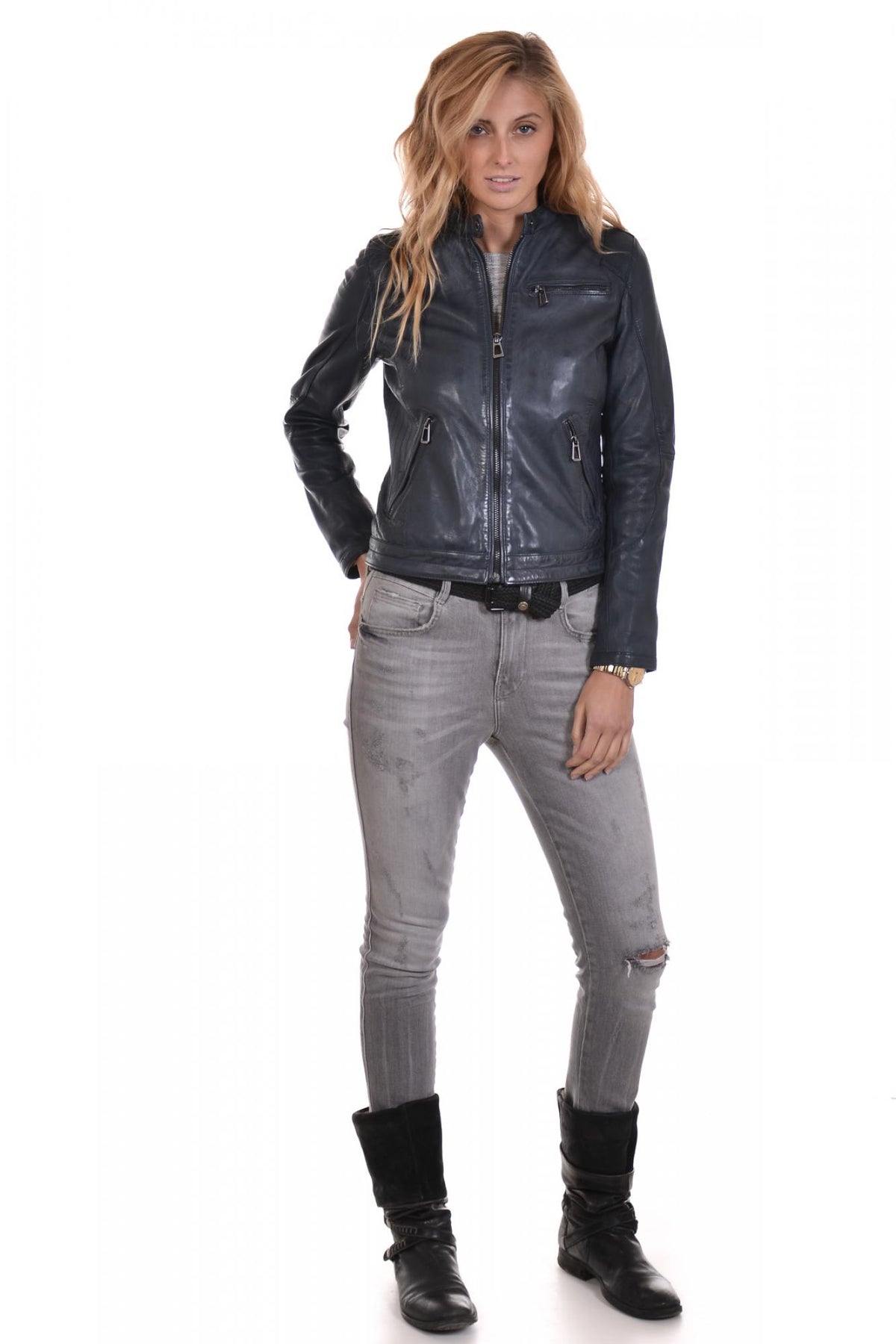 rose garden women's lambskin jacket - Image n°2