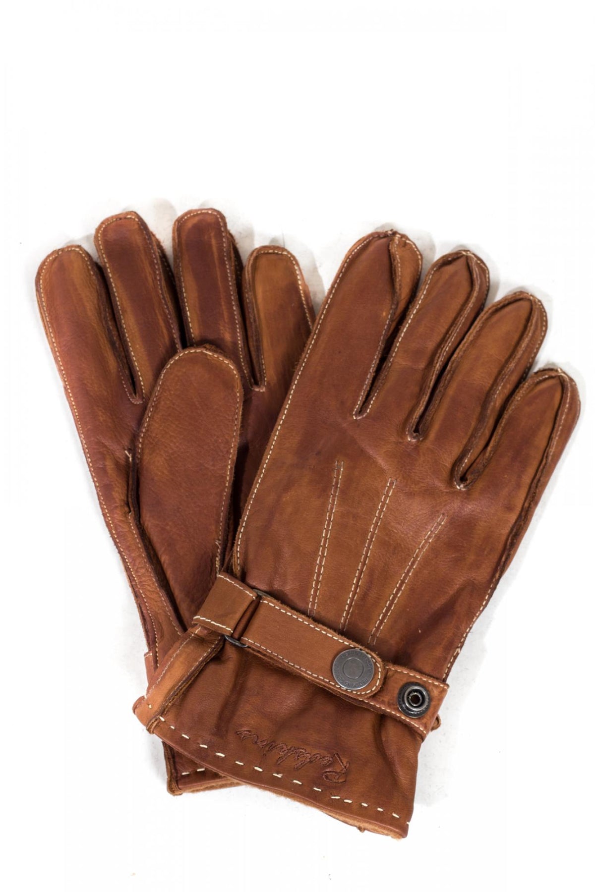 Redskins men's gloves in cognac cowhide leather - Image n°1