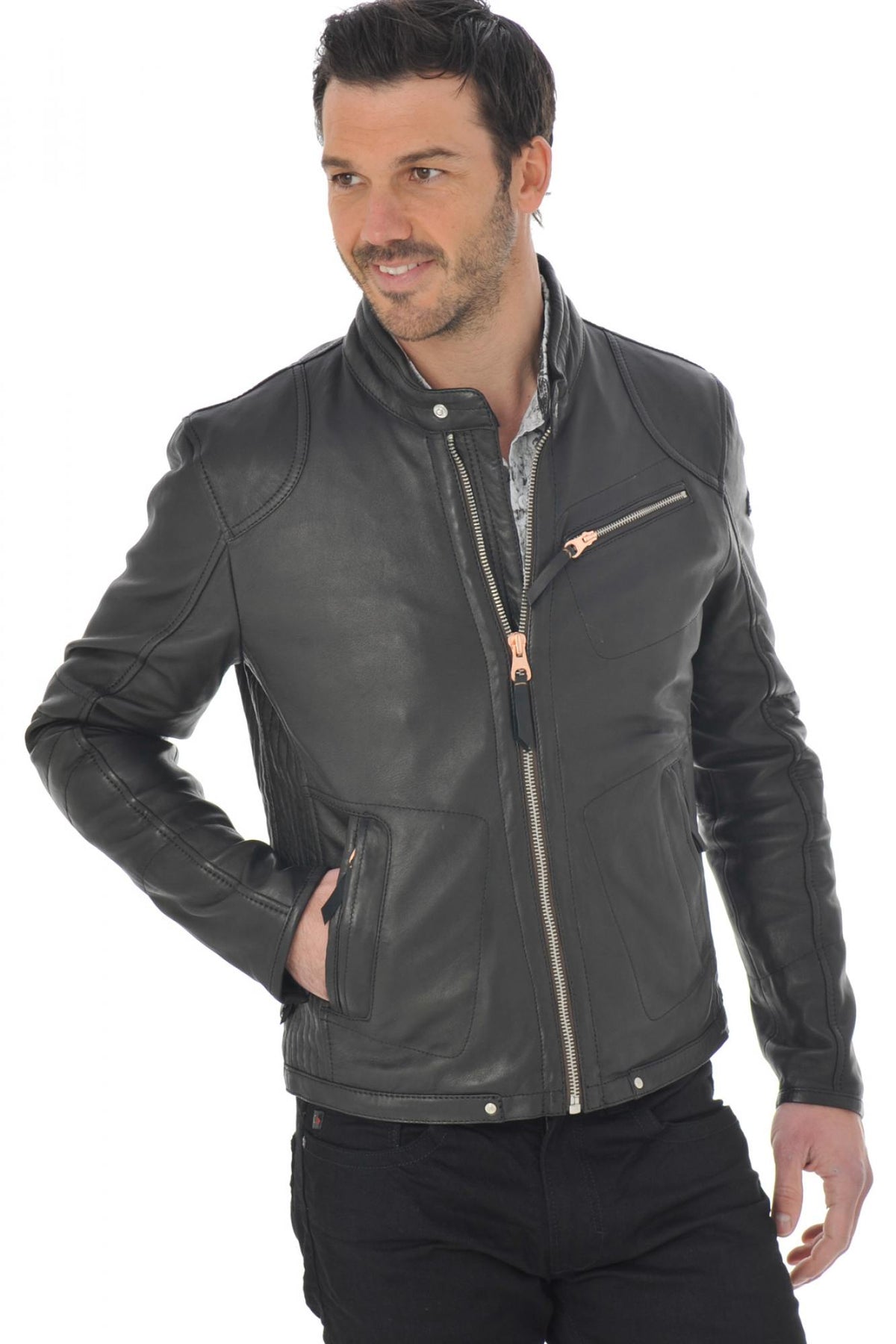  Redskins biker collar jacket for men - Image n°4