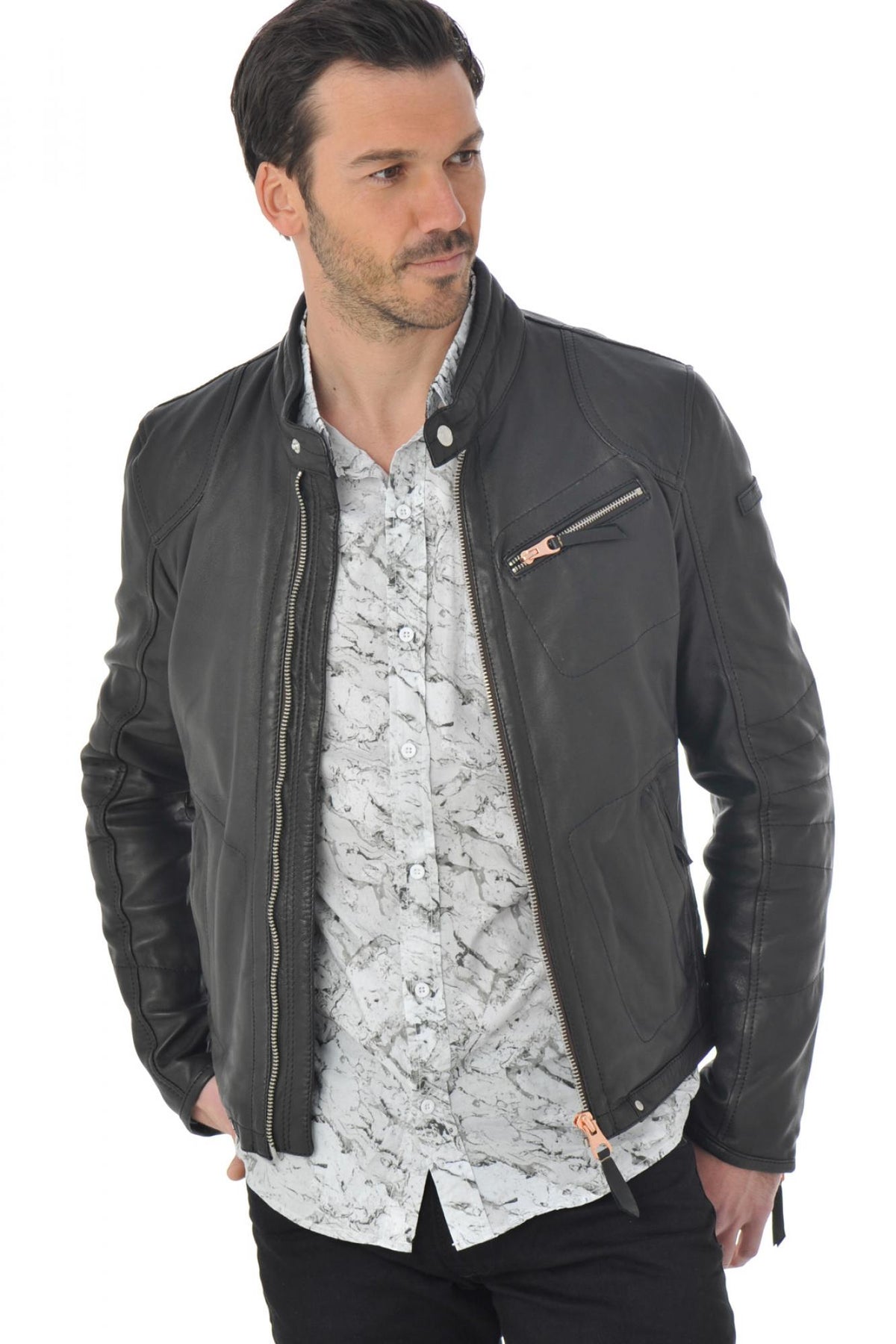  Redskins biker collar jacket for men - Image n°1