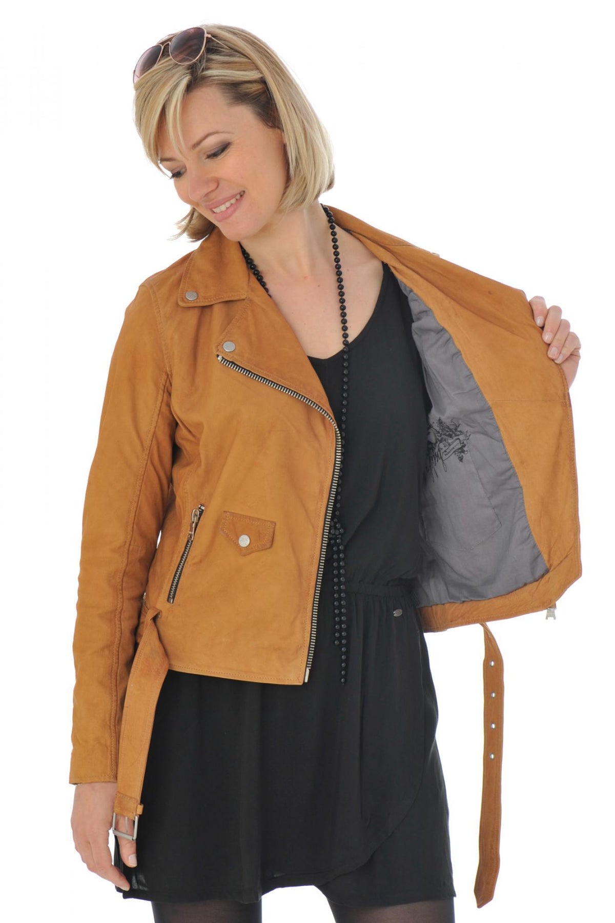  Women's Biker Jacket with belt - Image n°4