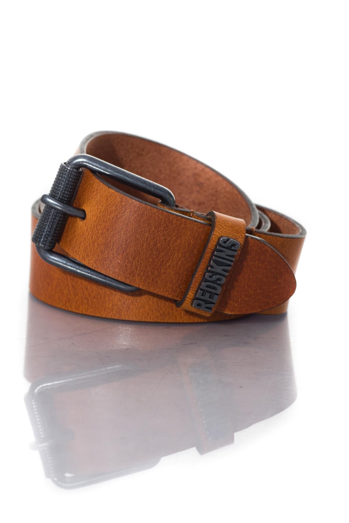 Redskins men's cognac leather belt - Image n°1