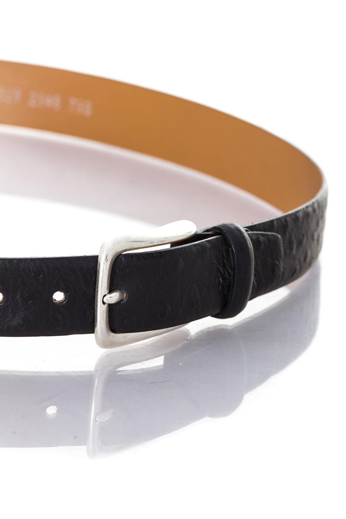 Men's black leather belt - Image n°2