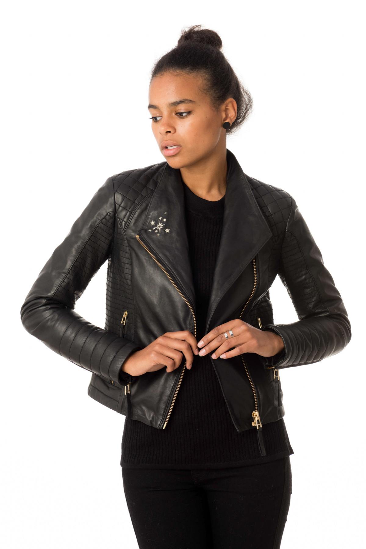 Biker Jacket with star embroidery - Image n°4