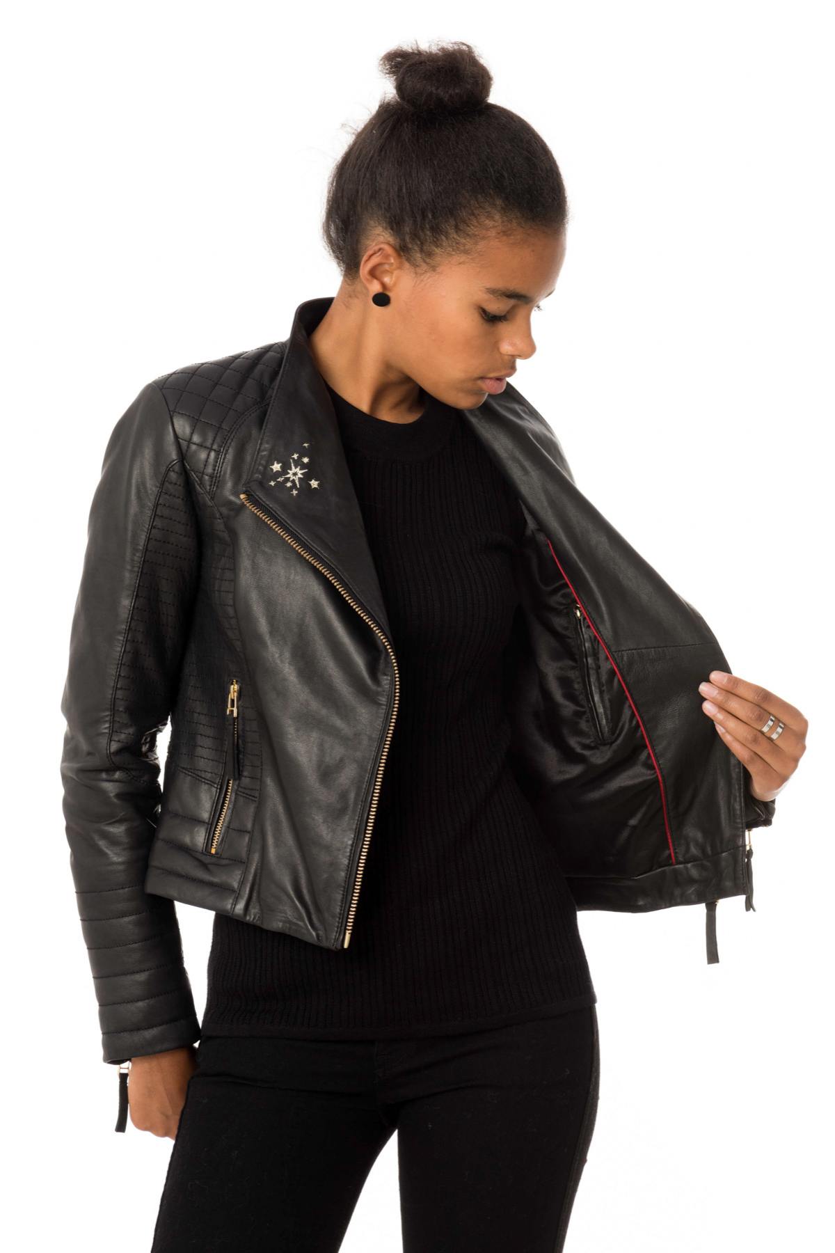 Biker Jacket with star embroidery - Image n°5