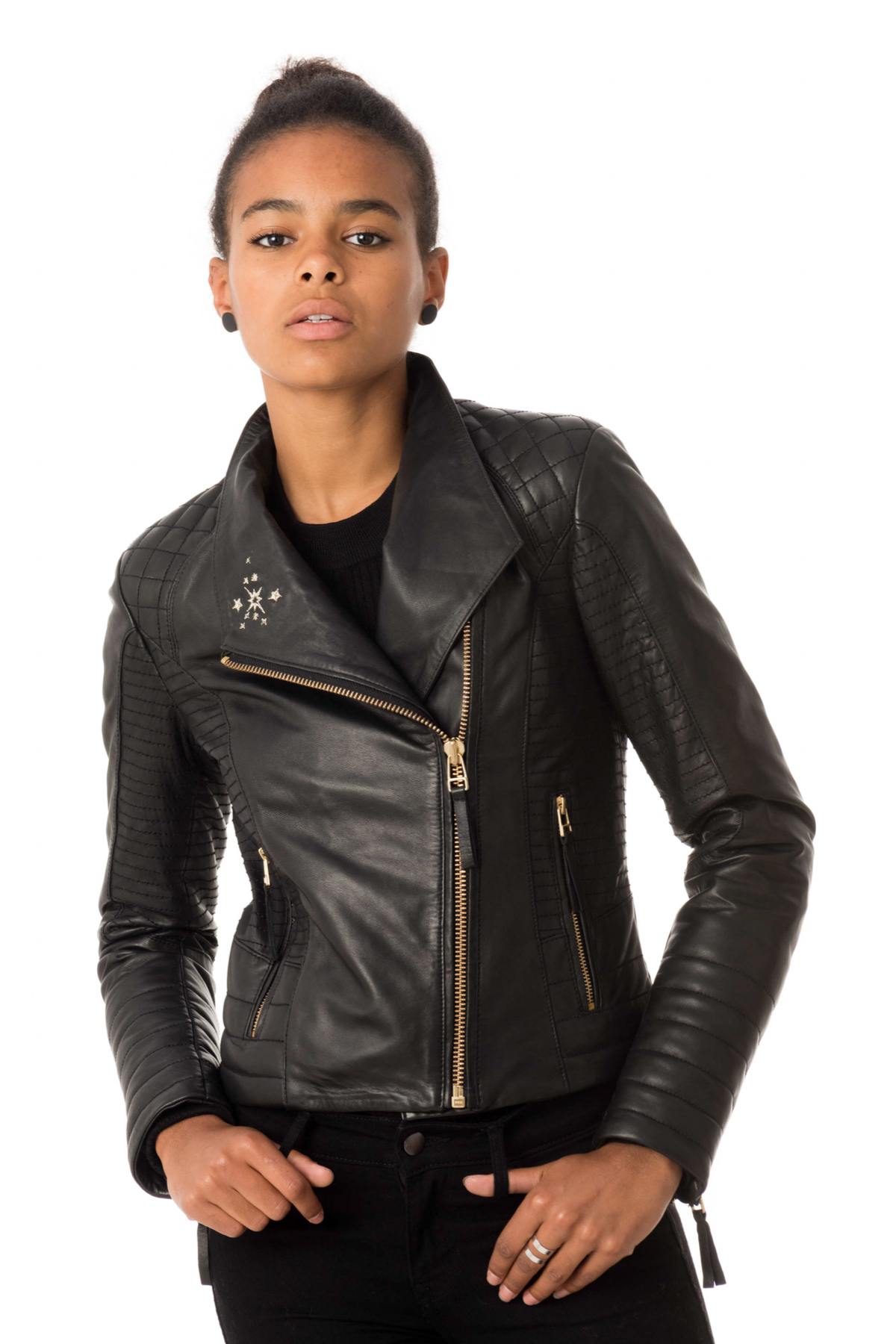 Biker Jacket with star embroidery - Image n°3