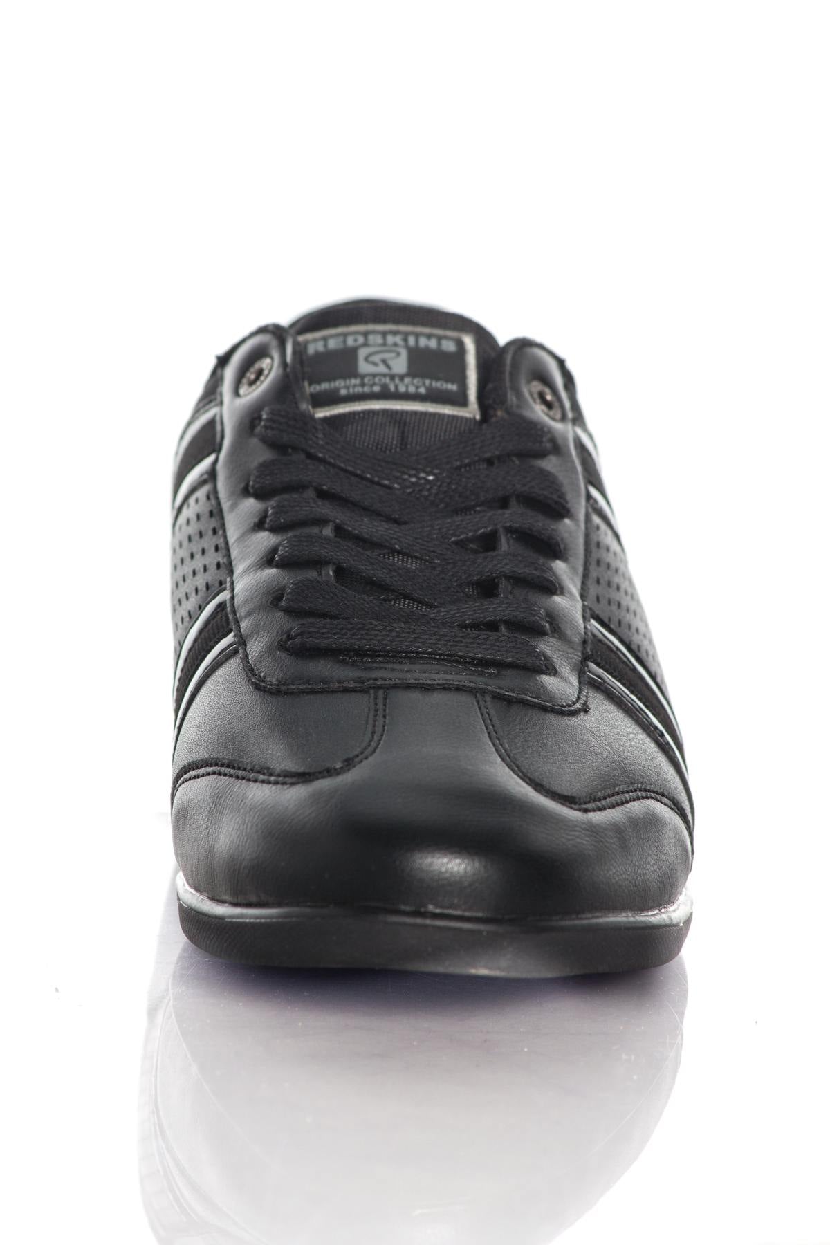 Black faux leather sneakers - Image n°5