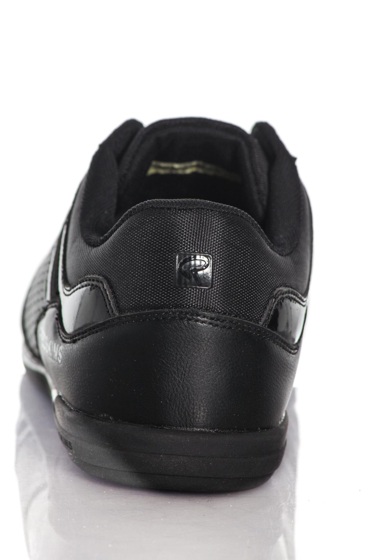 Black faux leather sneakers - Image n°6