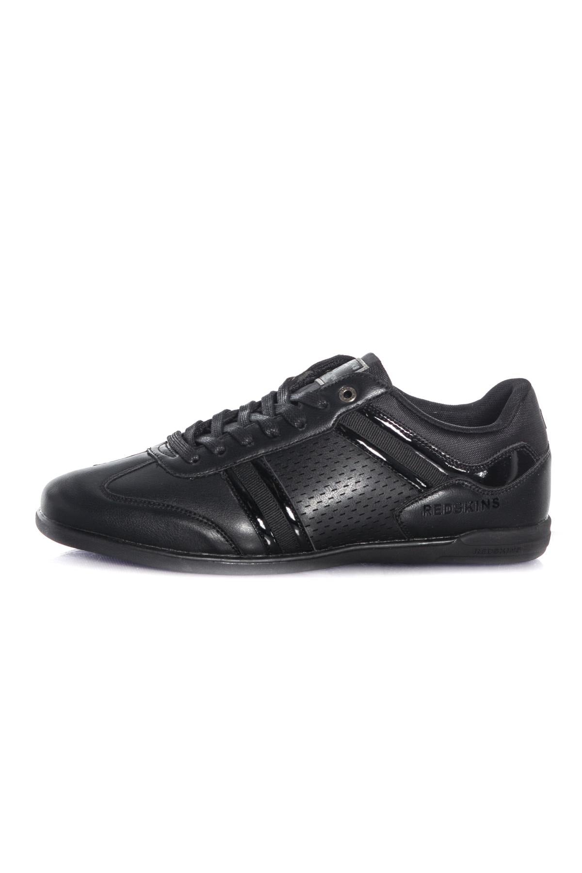 Black faux leather sneakers - Image n°7