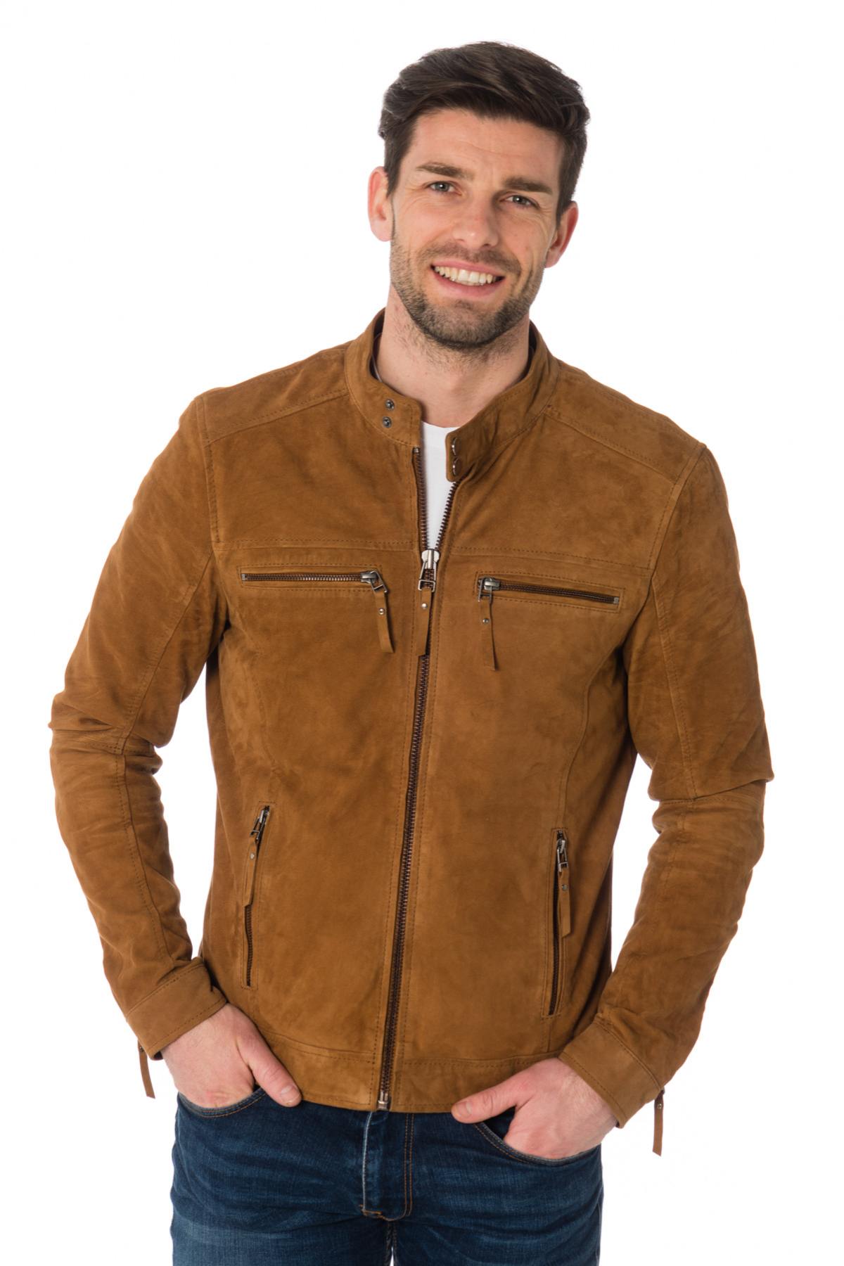 Cityzen men's suede jacket in tobacco color - Image n°11