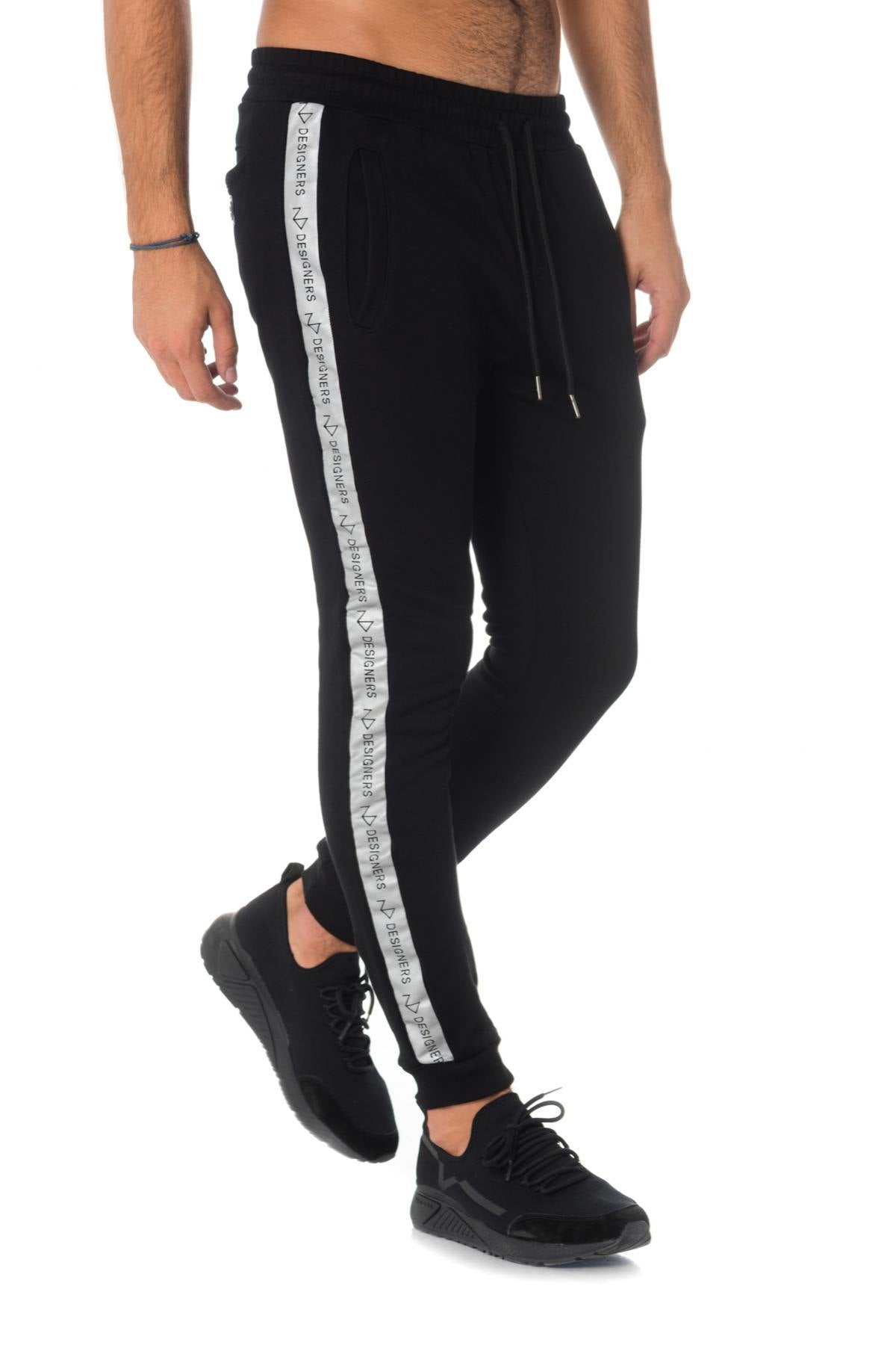 Black jogging pants with silver stripes The New Designers - Image n°1