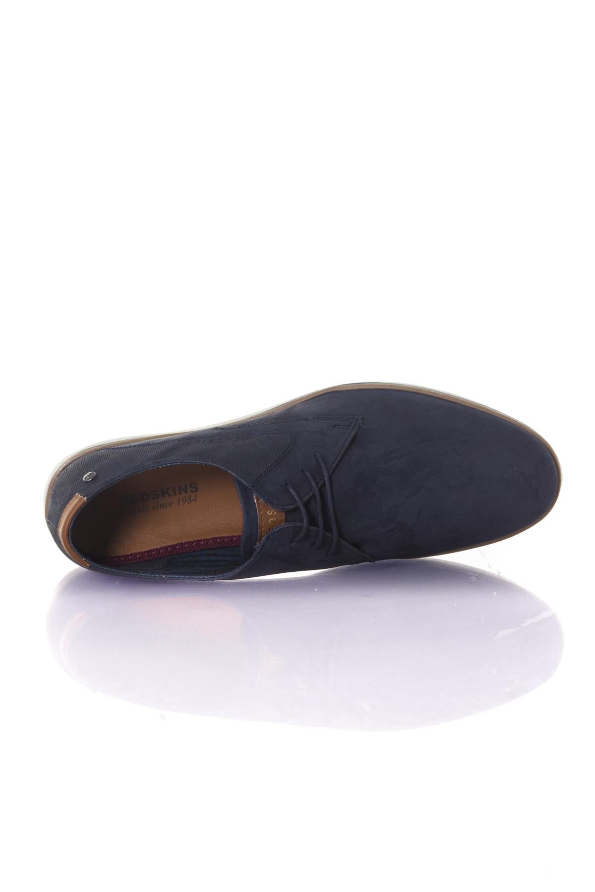 Men's navy leather derbies - Image n°3