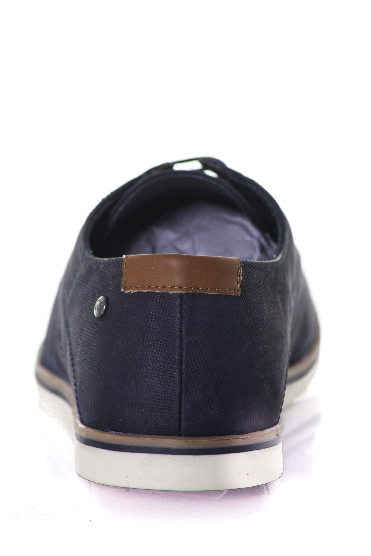 Men's navy leather derbies - Image n°6