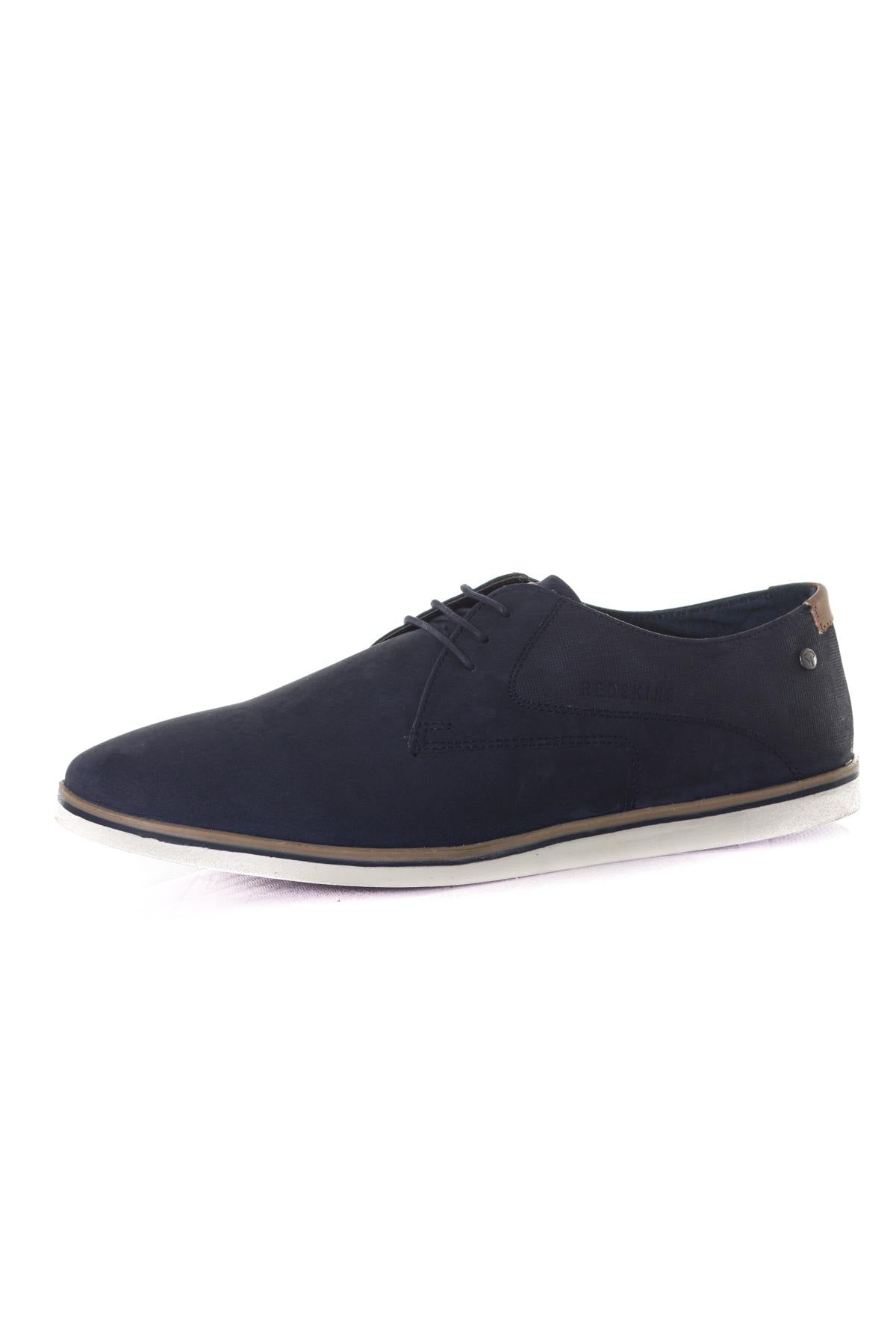 Men's navy leather derbies - Image n°7