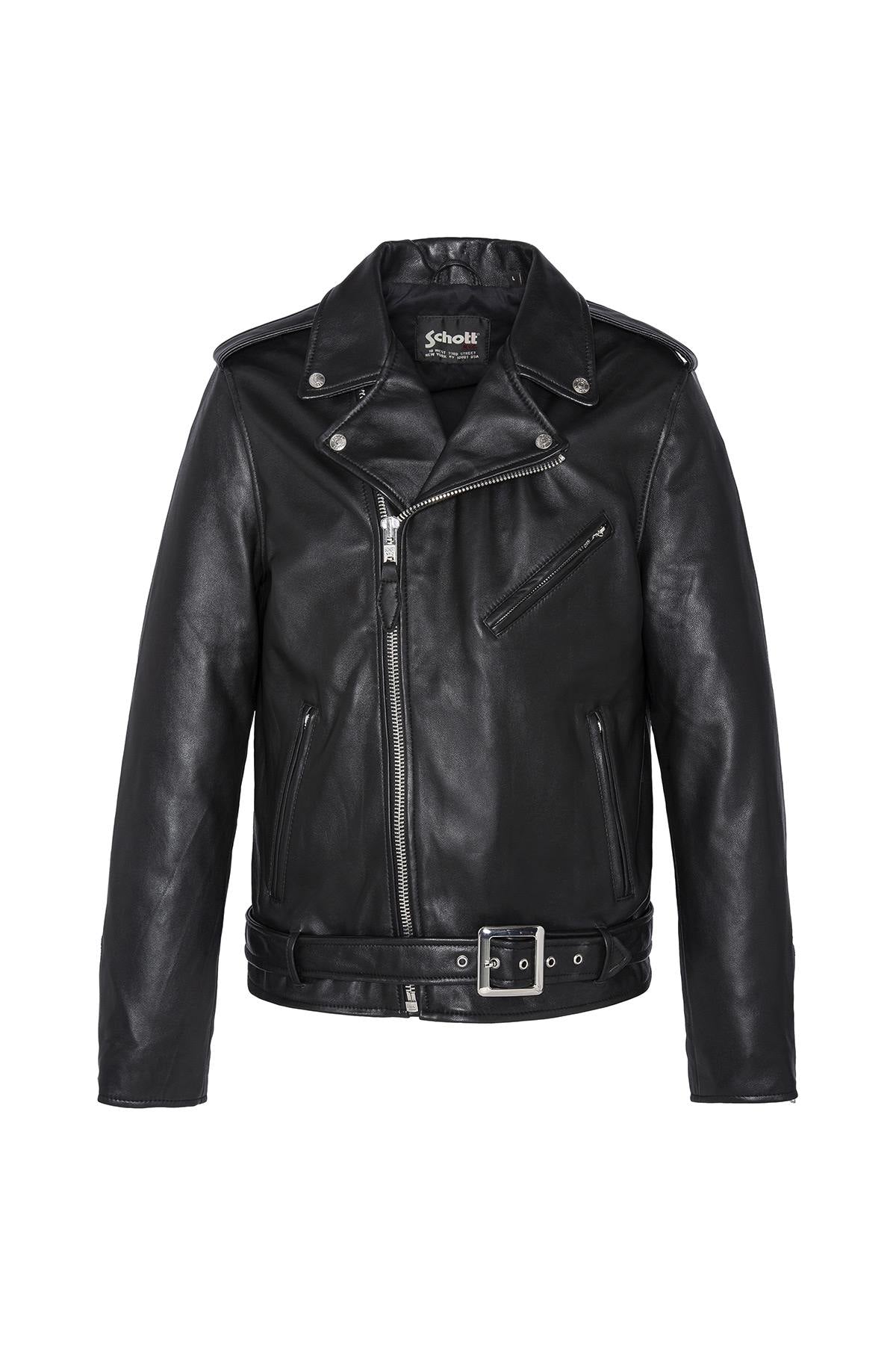 Men's black leather perfecto - Image n°4