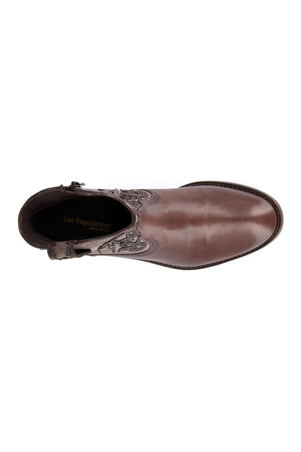 Women's chocolate leather shoes - Image n°3