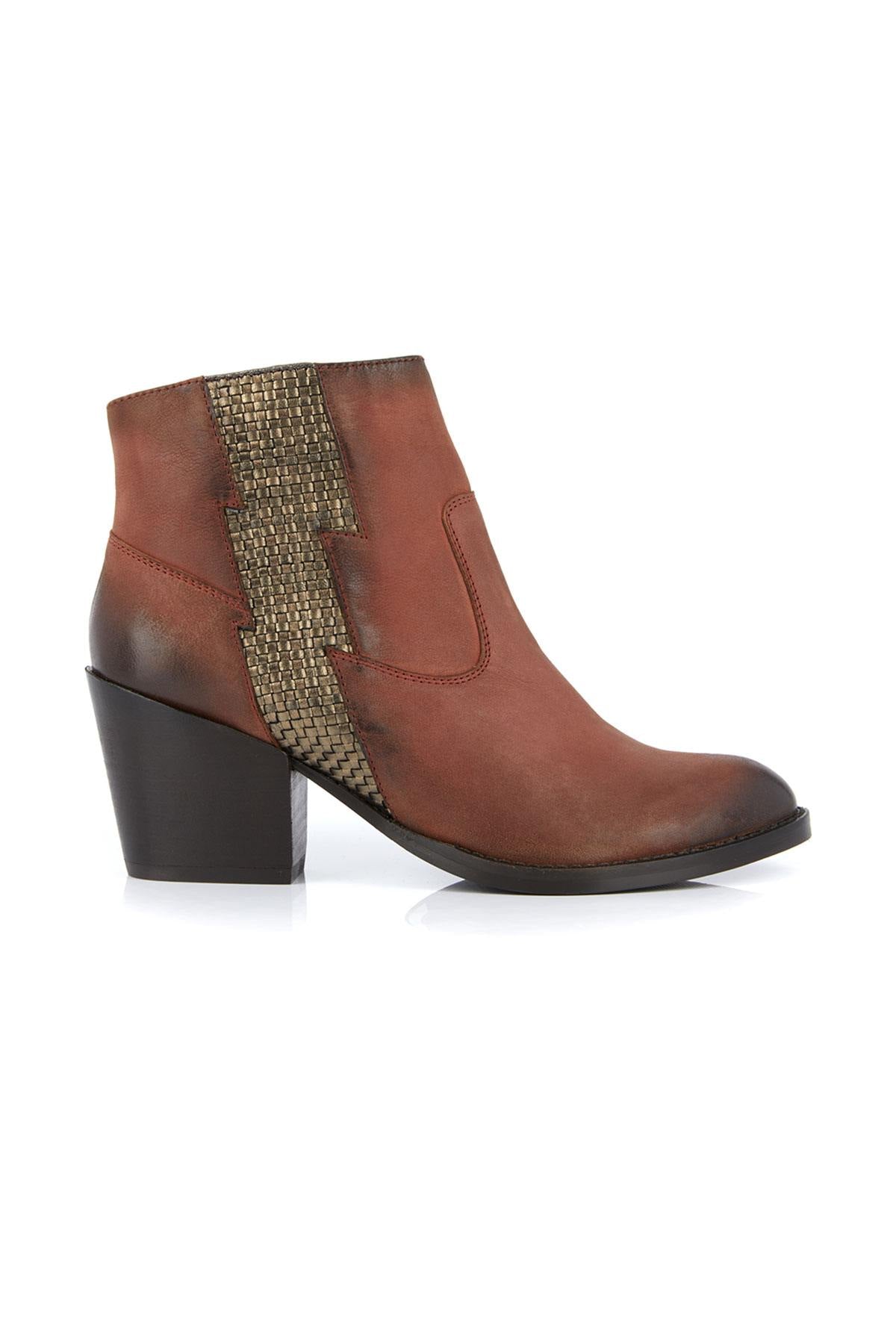 Cognac heeled boots - Image n°1