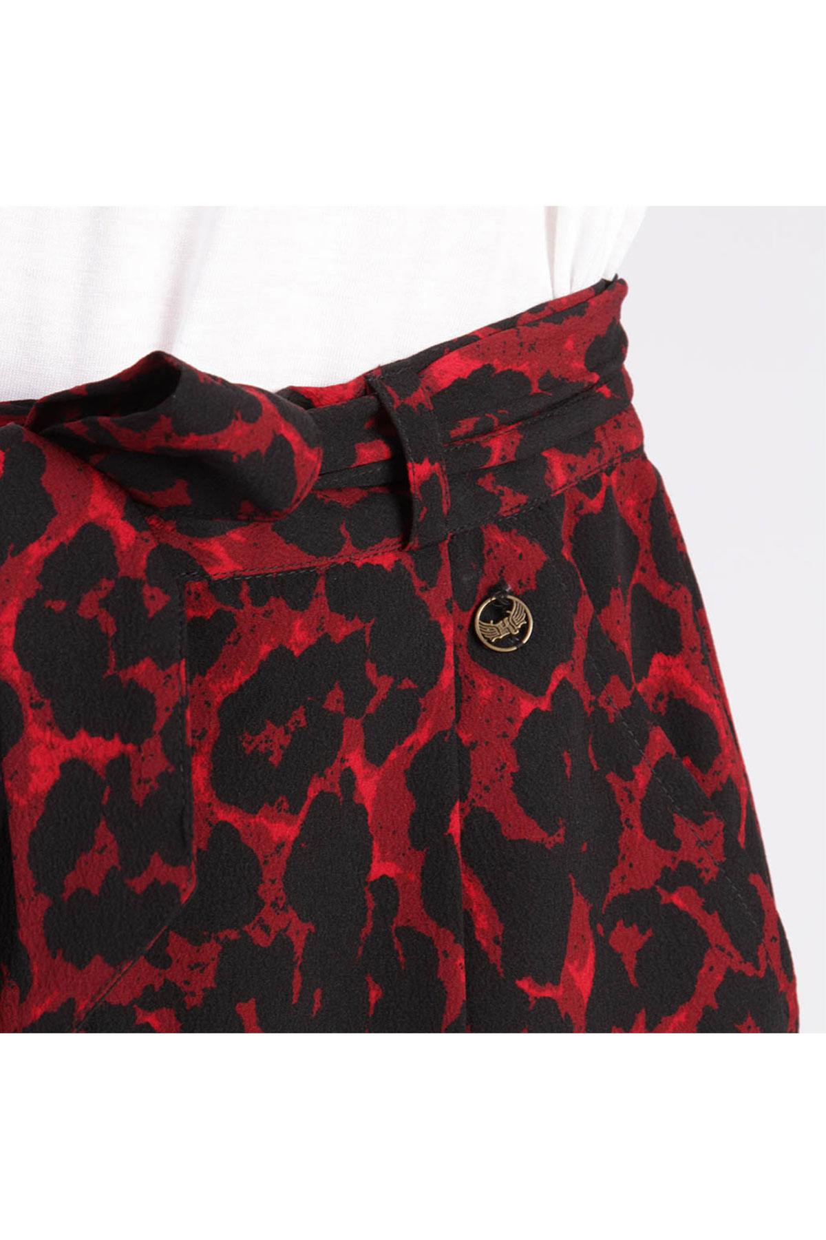 Red animal print pencil skirt - Image n°4