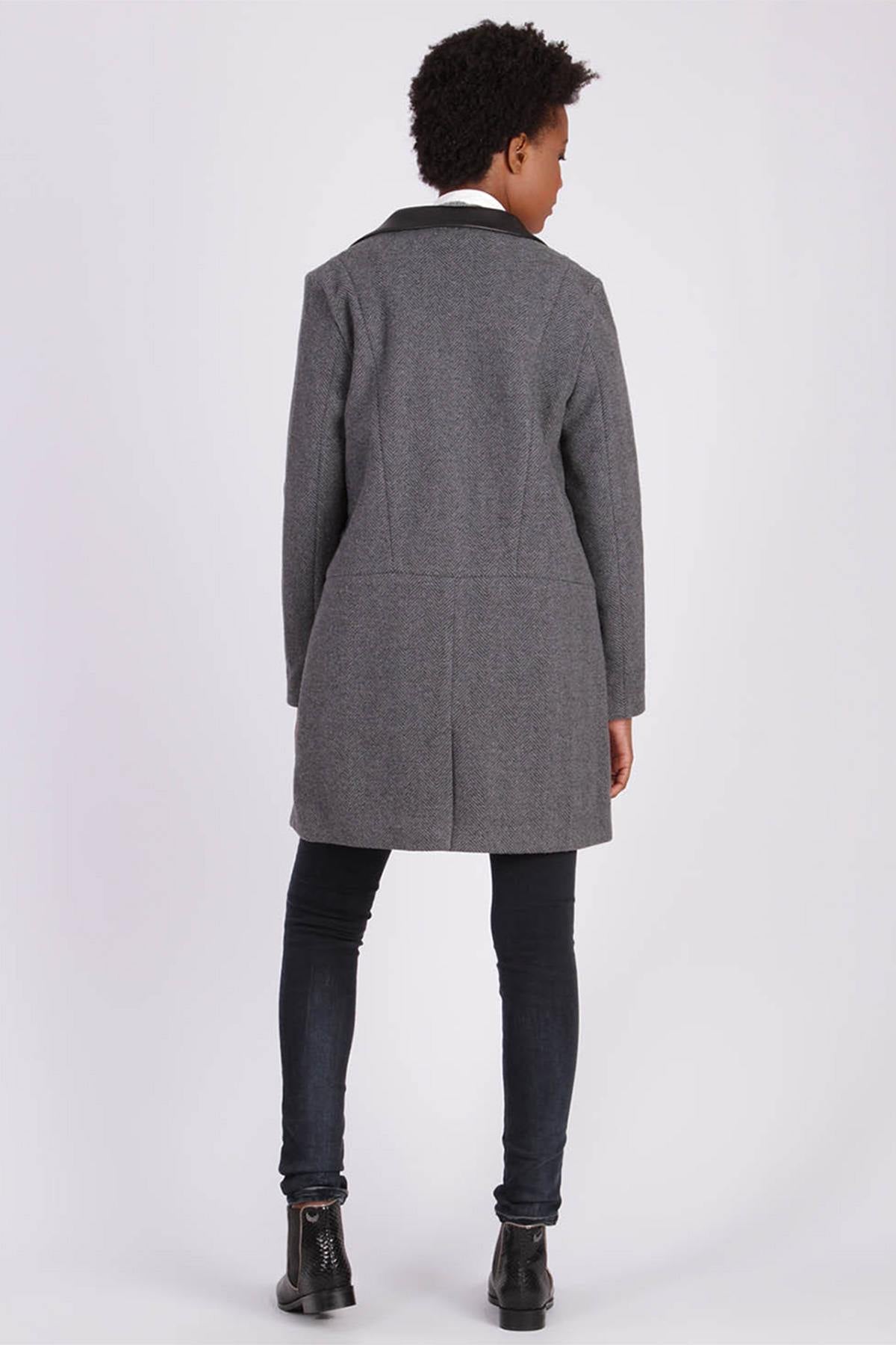 Women's long gray coat - Image n°5