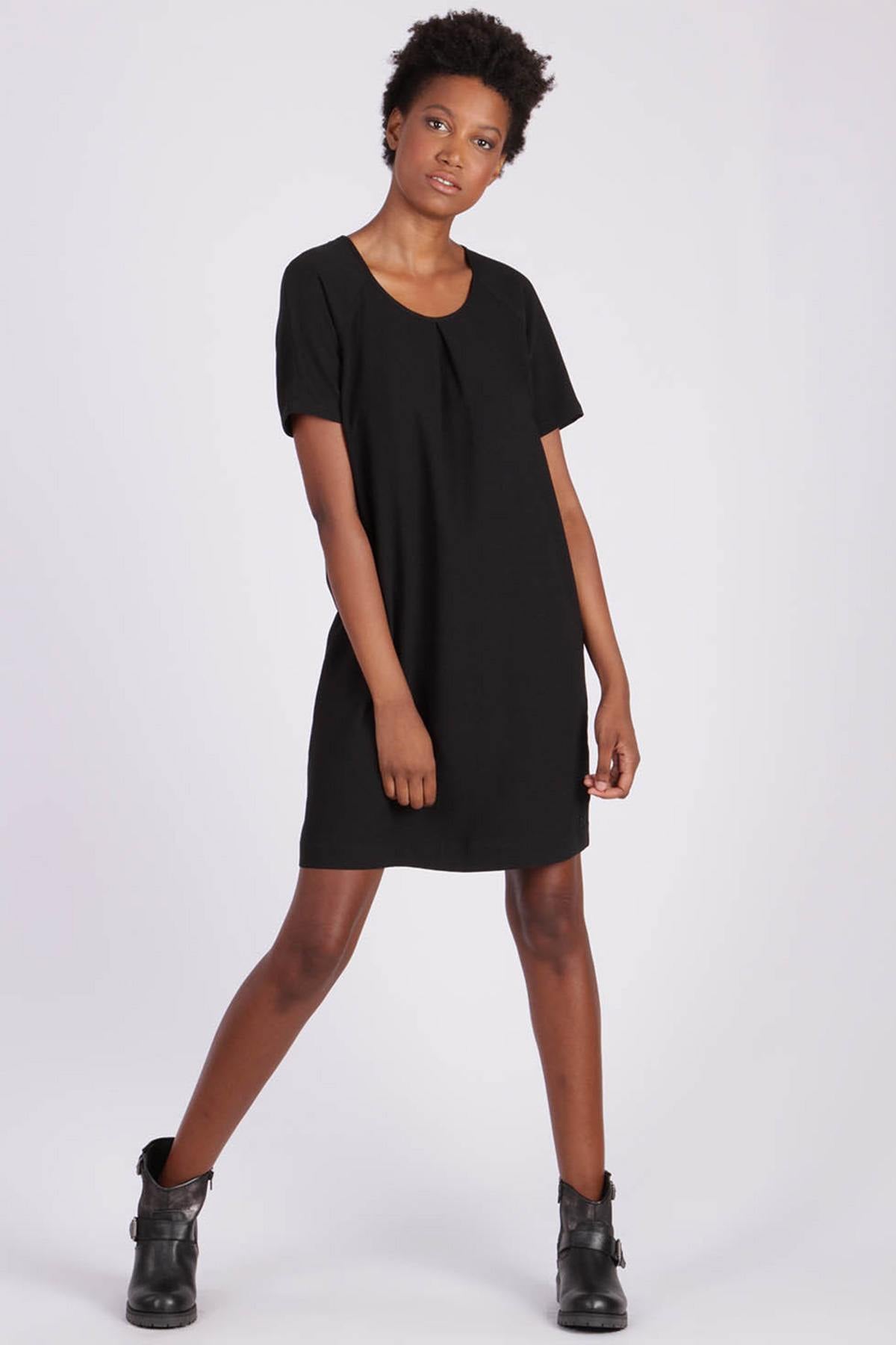 Black dress short sleeves - Image n°1