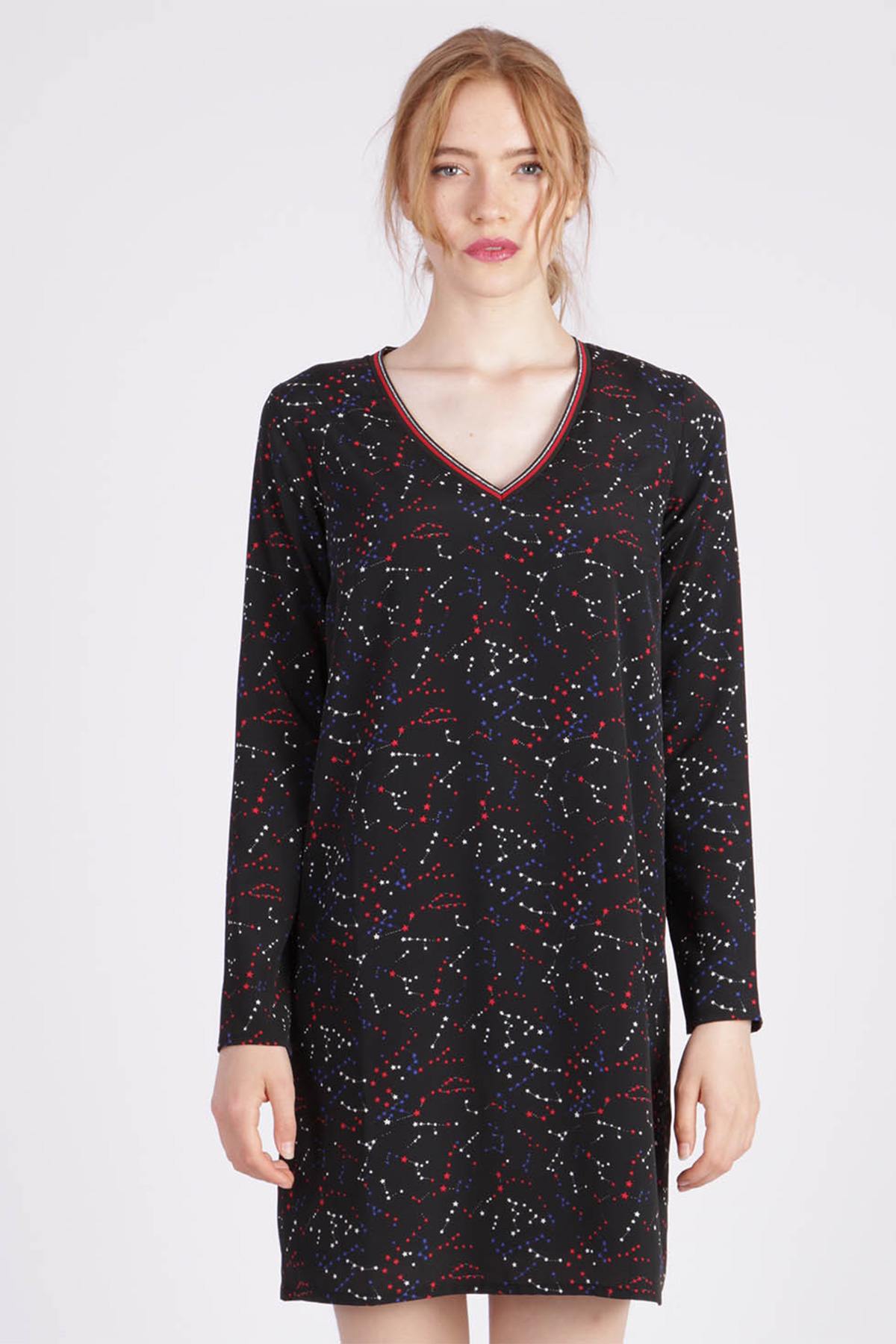 Black star print dress - Image n°1