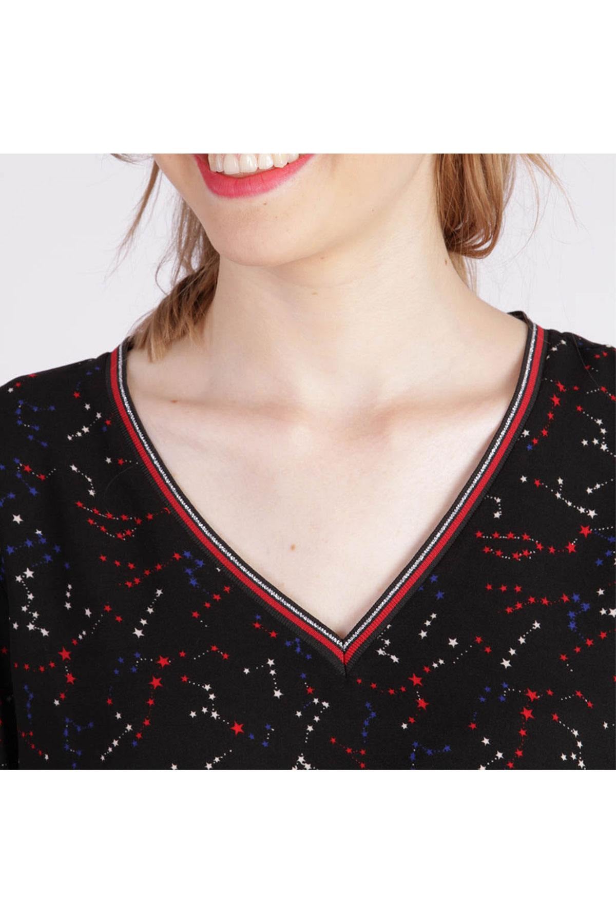 Black star print blouse - Image n°4