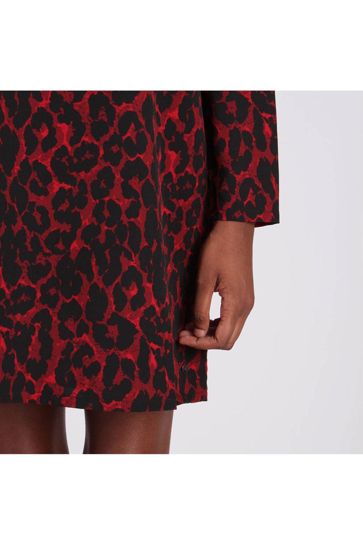 Red printed dress - Image n°5