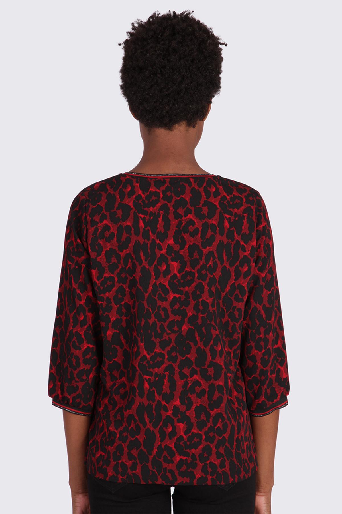 Red printed blouse - Image n°3