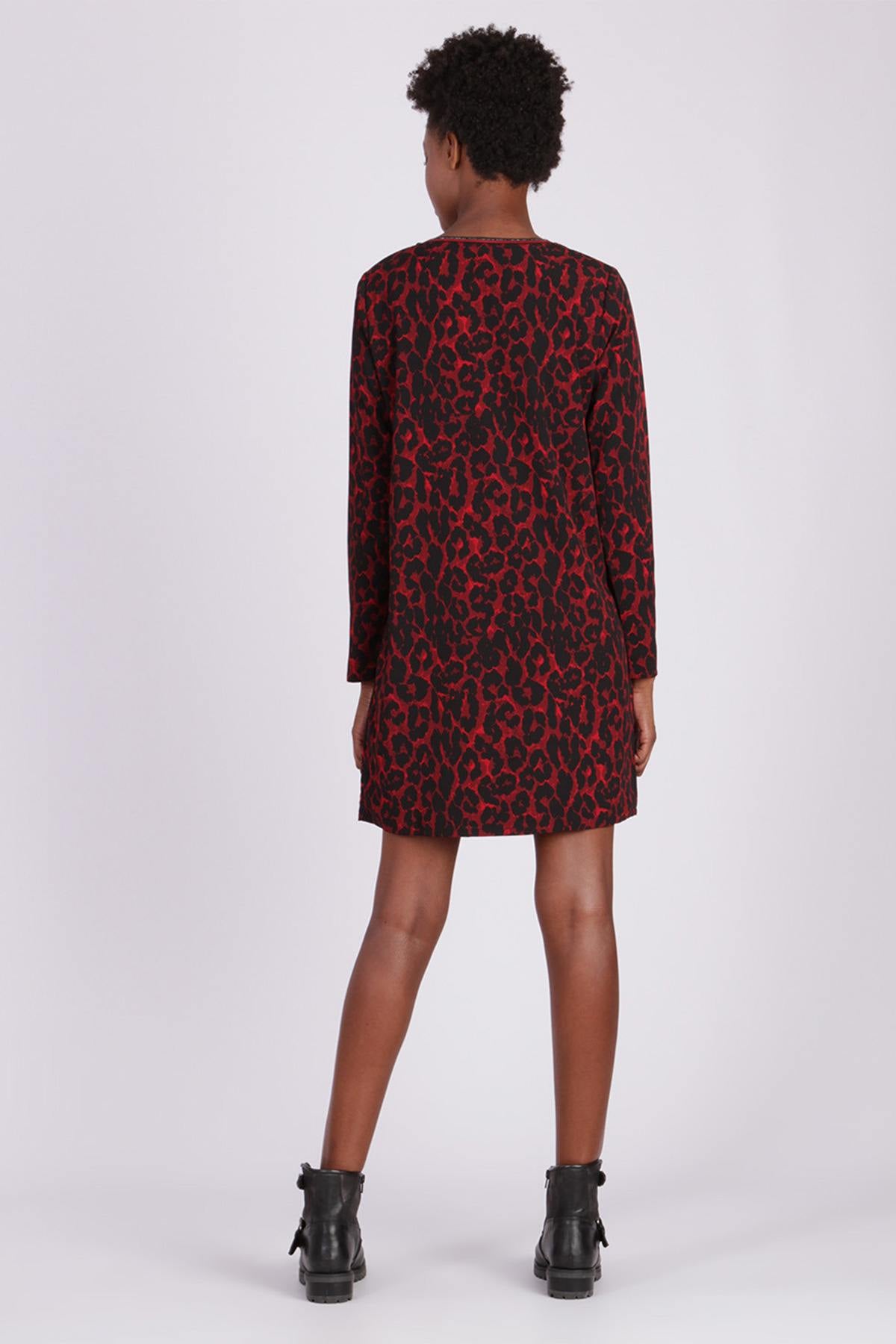 Red printed dress - Image n°2