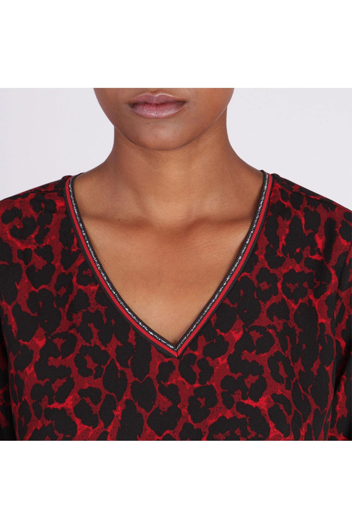 Red printed blouse - Image n°4