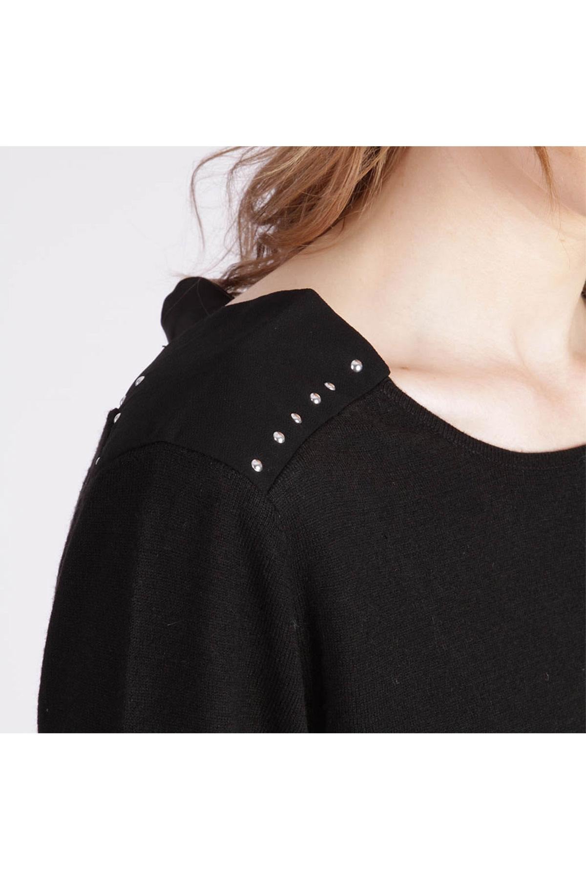 Black round neck sweater - Image n°4