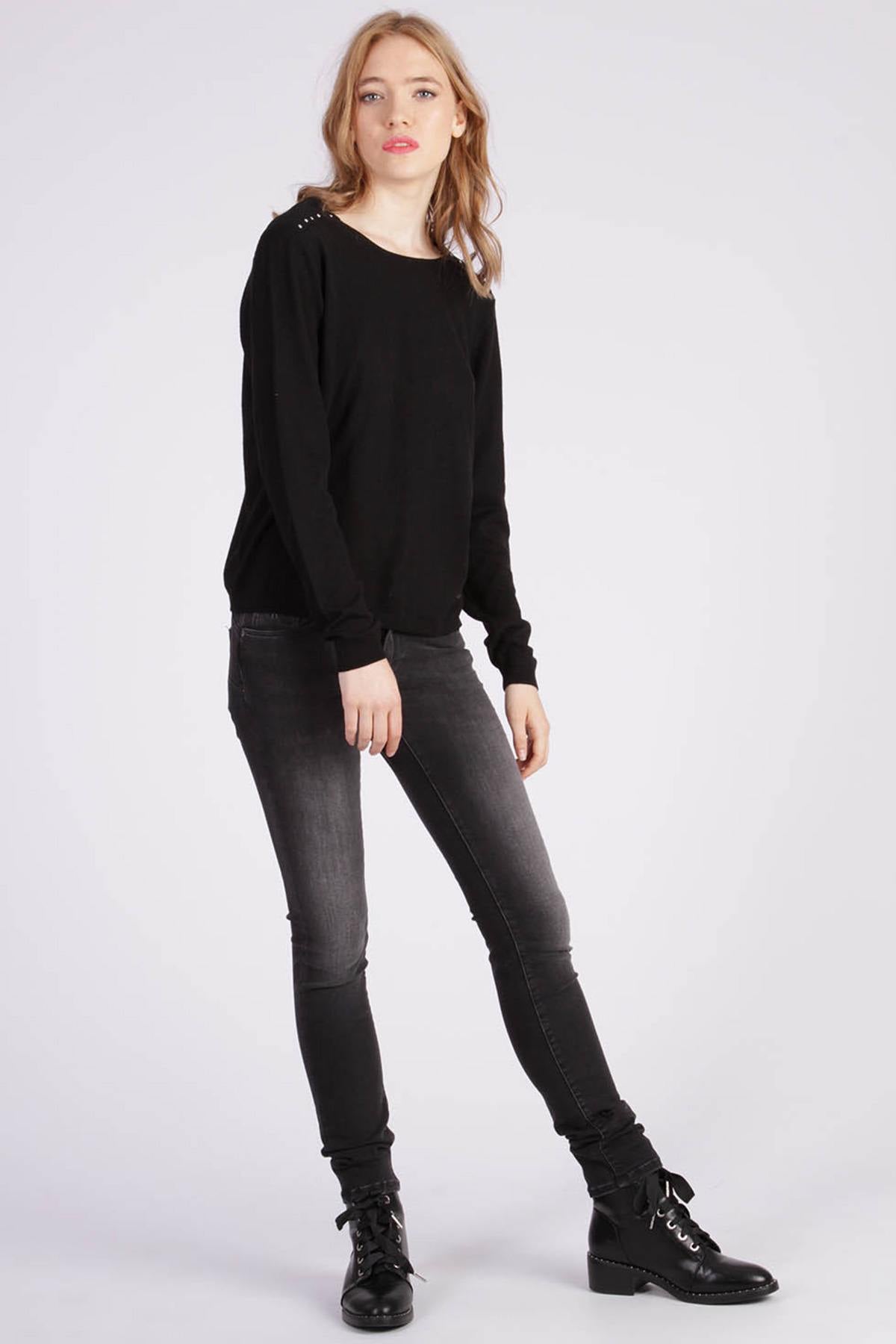 Black round neck sweater - Image n°7