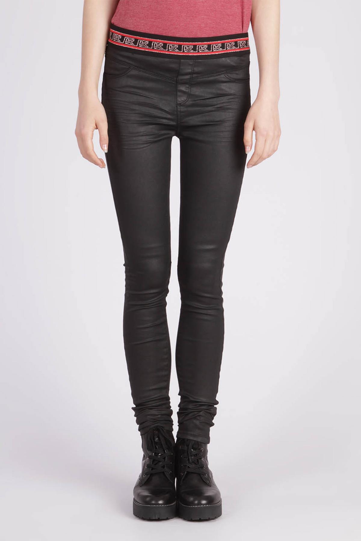 Black elastic waist jeggings - Image n°1