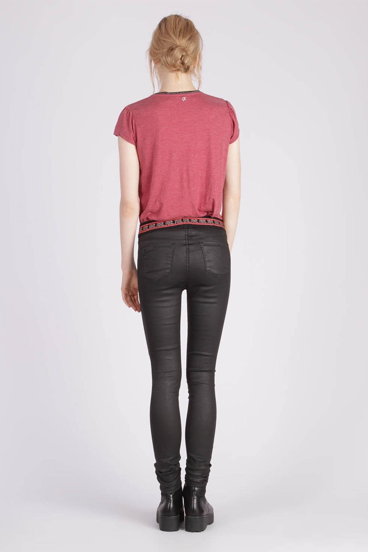 Black elastic waist jeggings - Image n°4