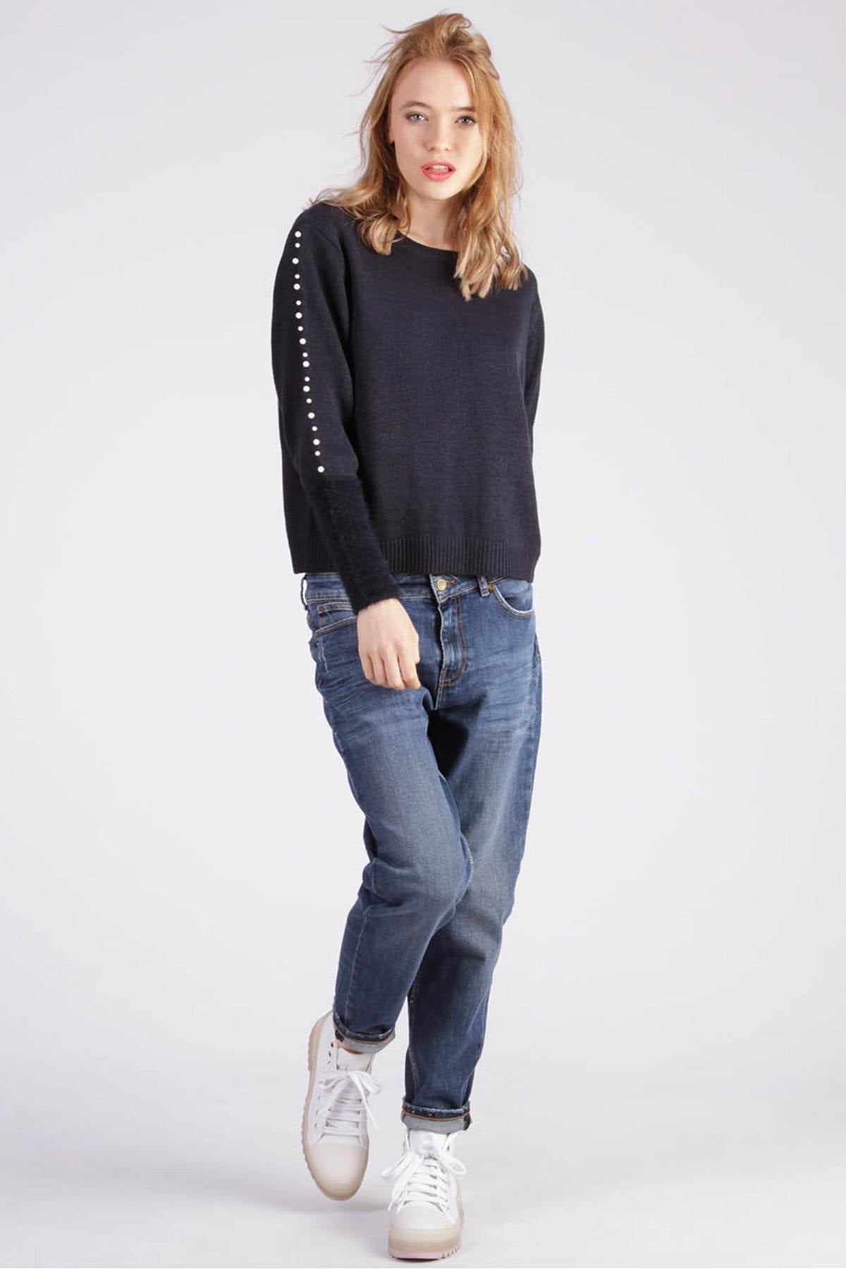 Women's navy blue sweater - Image n°2