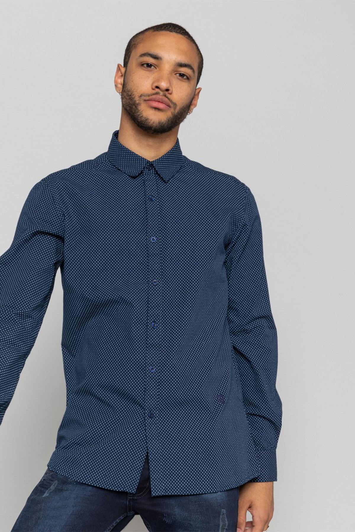  Men's dark blue shirt - Image n°1