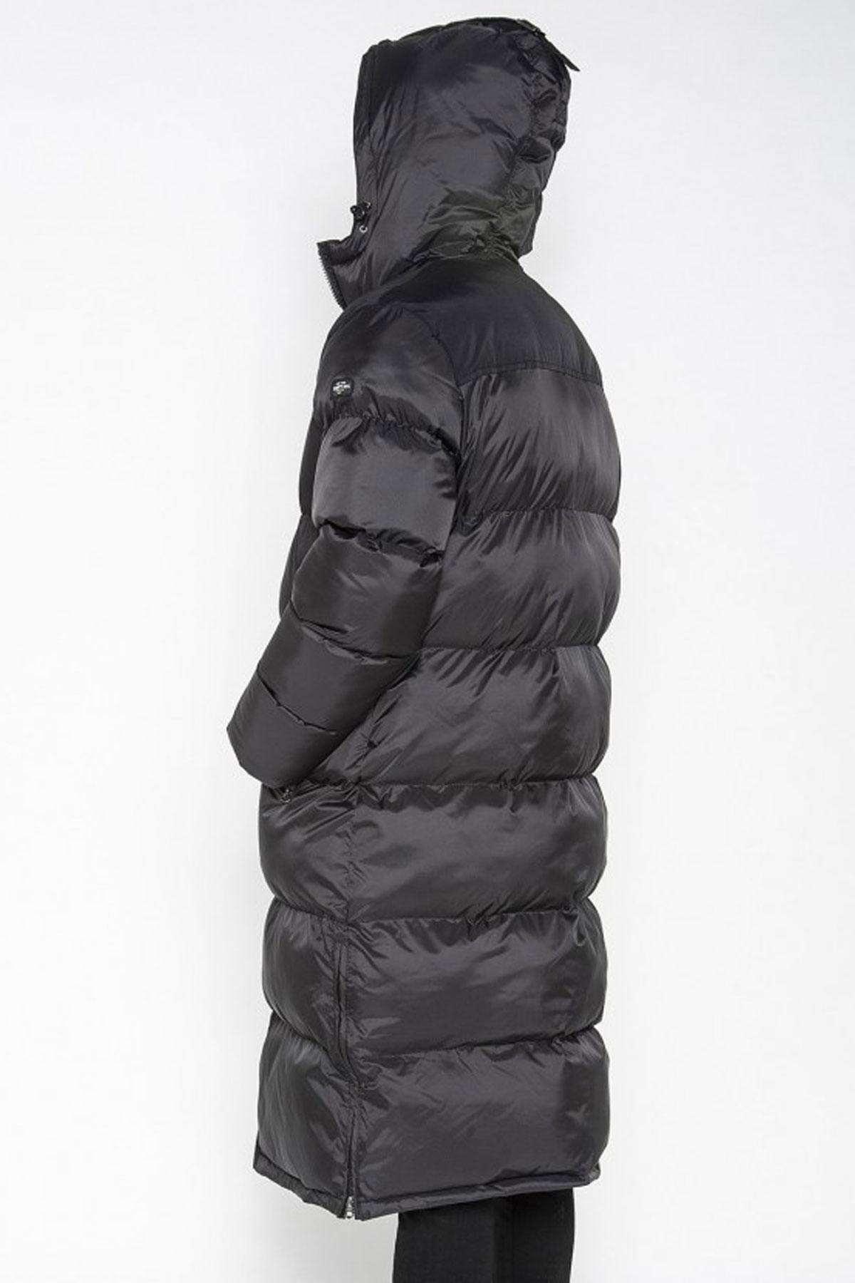 Men's long black down jacket - Image n°3