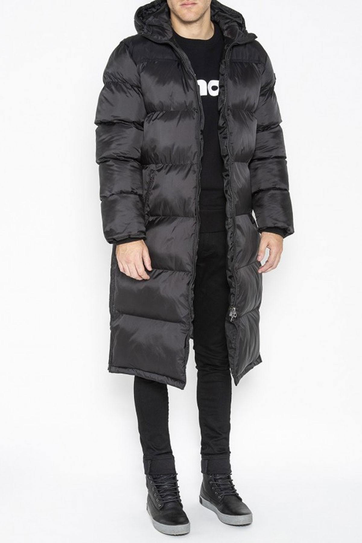 Men's long black down jacket - Image n°5