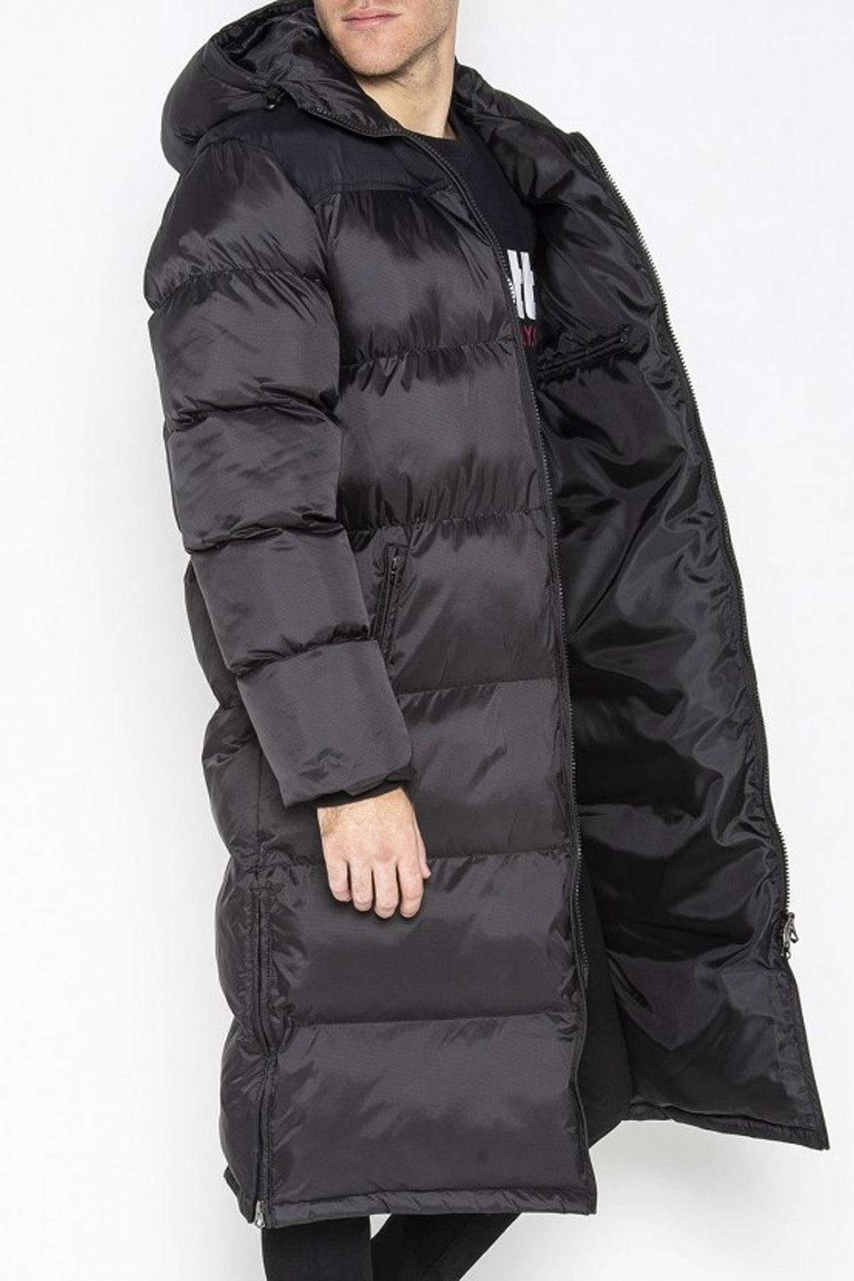 Men's long black down jacket - Image n°4