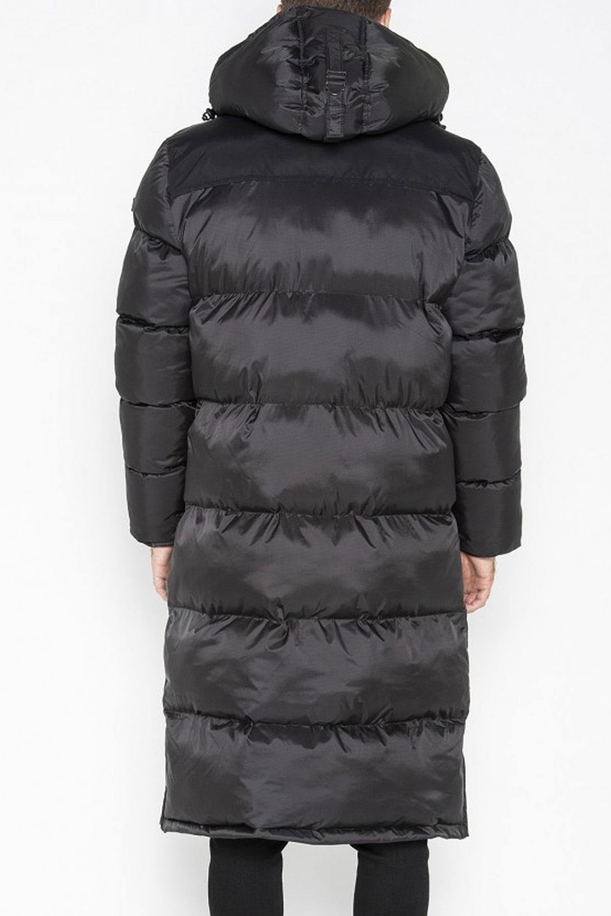 Men's long black down jacket - Image n°2