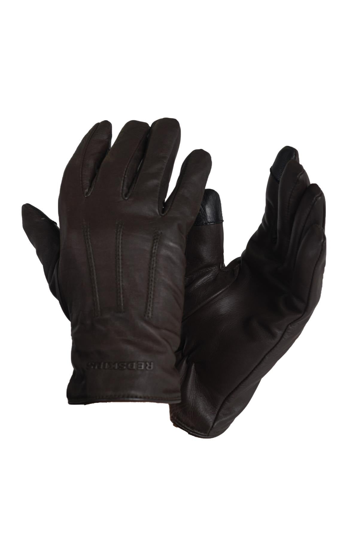 Men's brown leather gloves - Image n°4